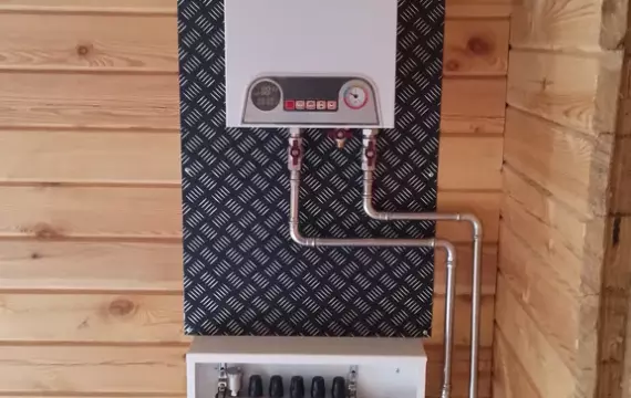 Монтаж отопления в бане — 75 м²